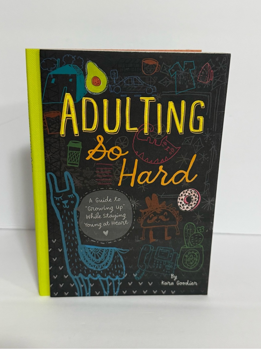 Hallmark Adulting So Hard Hardcover - Black Cover with Neon Yellow Spine